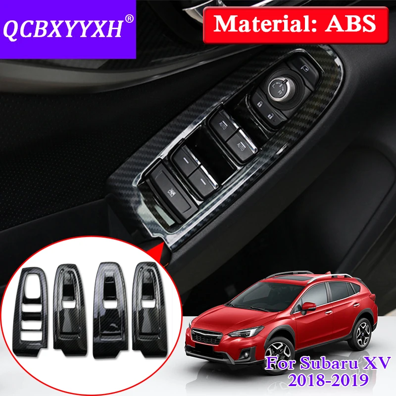 

QCBXYYXH 4pcs Internal Decorations Stickers Car Styling For Subaru XV Impreza 2018 Car Door Window Lift Switch Panel Sequins