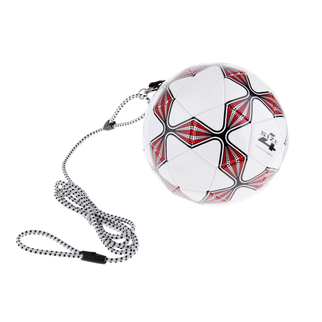 Soccer Ball Size 4 With High Elastic String Outdoor Training For Kids Red Soccer Skills Practice Ball Football Agility Training