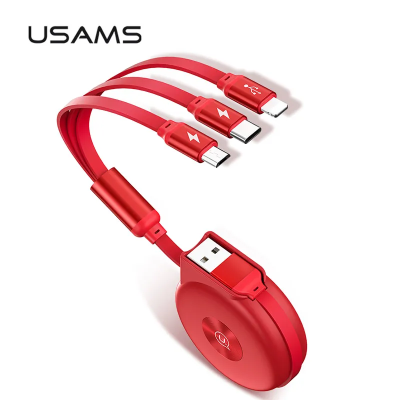 Buy USAMS 3 in 1 Charger cable Retractable Micro USB