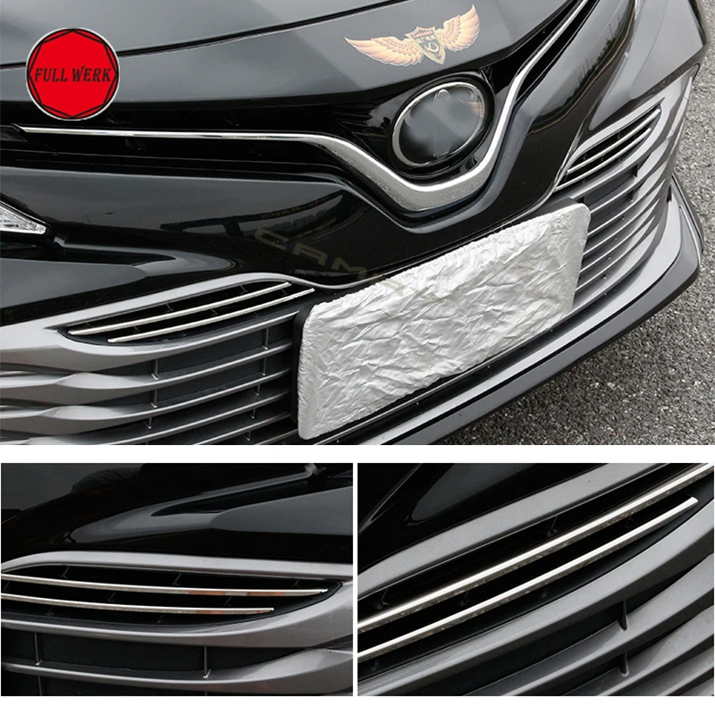 Набор из 4 штук отделки для автомобильного гриля Toyota Camry 2018 нержавеющая сталь