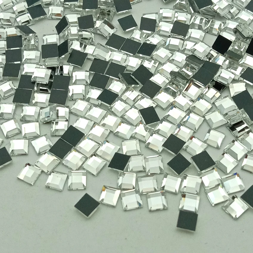 1000pcs/pack Square Strass Stones Rhinestones Diamond Sewing Beads for Wedding Dress Nail Art Not Hot Fix