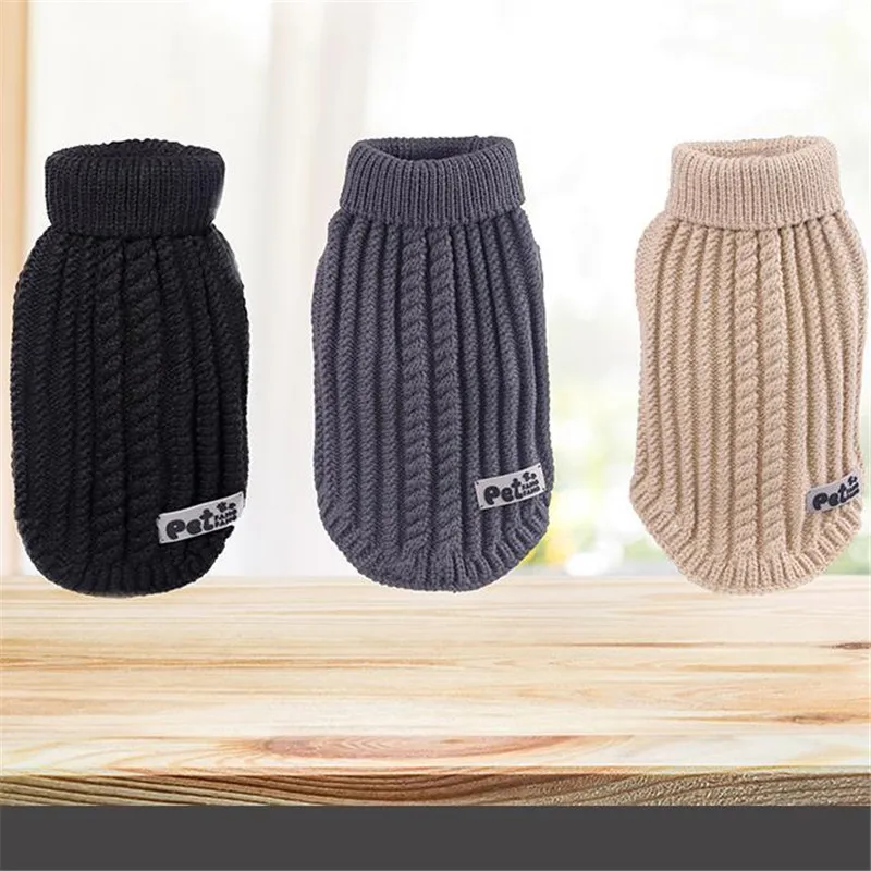 Solid Turtleneck Dog Sweater Jacket For Dogs For Small Dog Chihuahua Yorkie Pet Puppy Dog Cat Jumper Sweaters Pullover Costumes