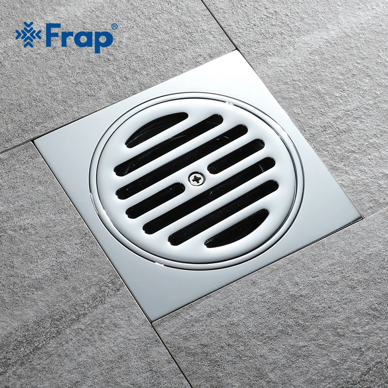 Frap New Square Shower Drain Bathroom Grate Floor Drain Chrome Brass