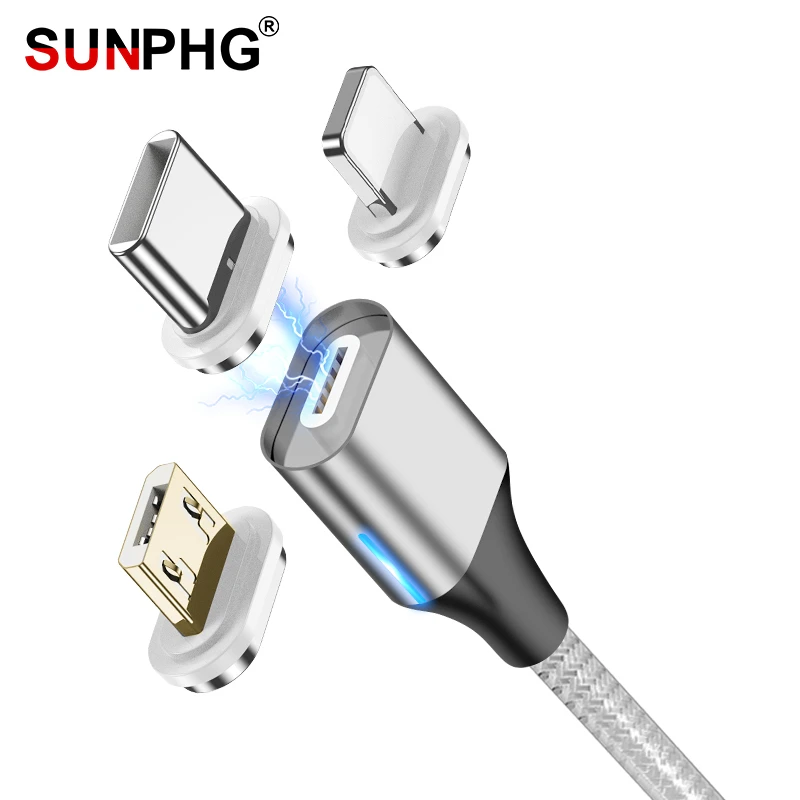 

SUNPHG Magnet Phone Charger Cable For Samsung Android A7 A6 On Galaxy S7 Micro usb 3A Fast Charging Data Line For iPhone x 8p 1m