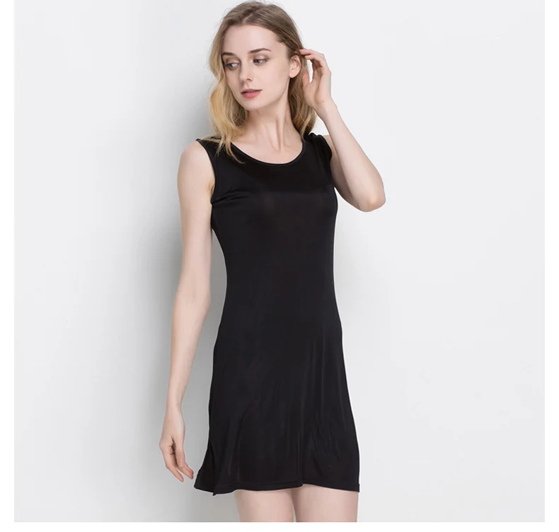 100% натуральный шелк женское платье для сна одноцветное базовое платье-комбинация анти опорожненные полные слипы без рукавов новое нижнее