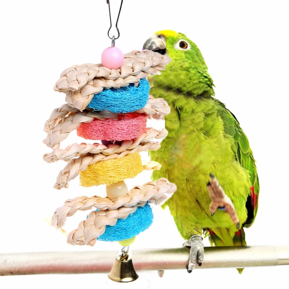 Pet Bird Parrot Parakeet Budgie Cockatiel Cage Chew Bites Swing Toys