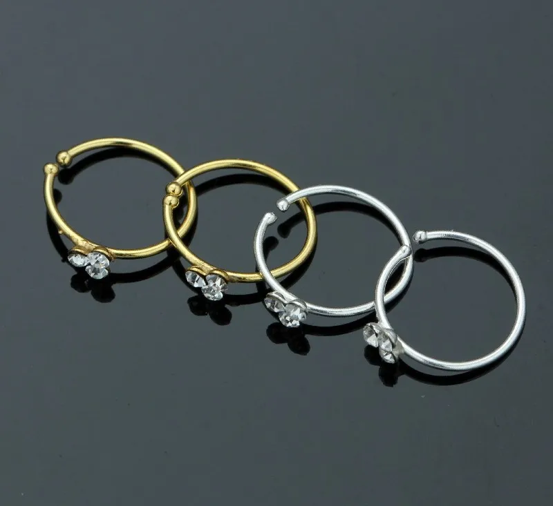 Nose piercing jewelry 3 crystal piercing nariz 925 sterling silver nose