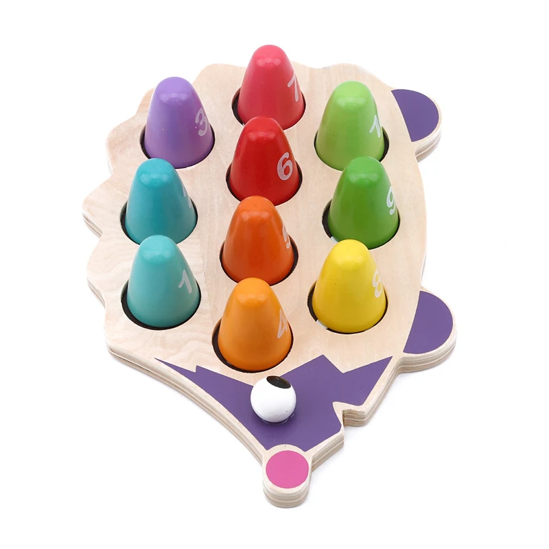 Развивающие деревянные игрушки Монтессори математическая игрушка мультфильм красочный Ежик соответствующие цифры младенец подарок на день рождения