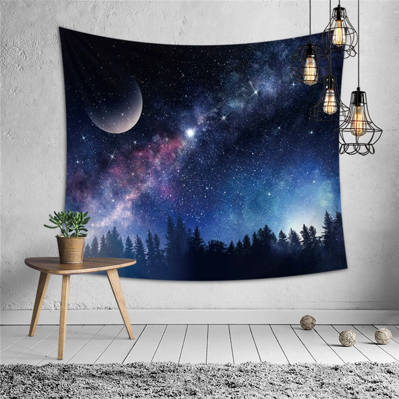 Стены гобелены принты Galaxy, небесное тело, Вселенная настенный гобелен с мандалой ковры одеяло украшения Дети полиэстер гобелены - Цвет: A45-12