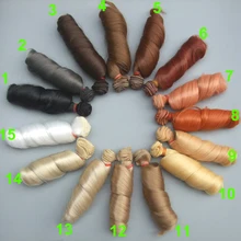 free shipping 15 cm curly doll wigs brown khaki black high temperature heat resistant doll hair 1/3 1/4 1/6 BJD diy doll wigs