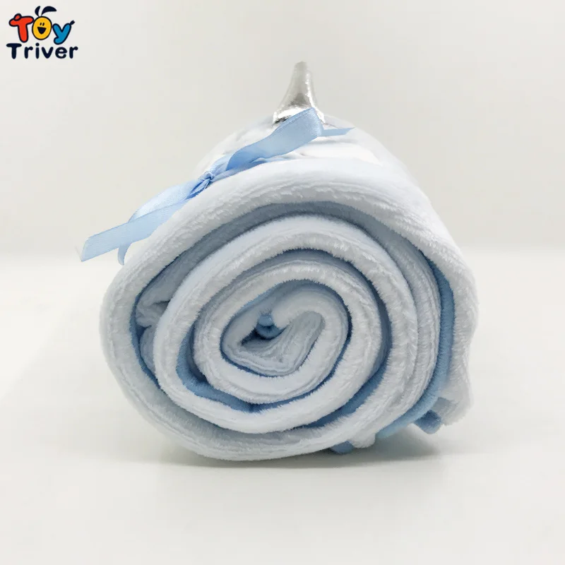 Плюшевое розовое синее переносное одеяло с вышивкой Единорог Лошадь детская