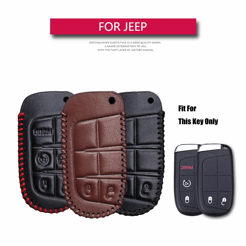 Кожаный чехол для автомобильных ключей Jeep Grand Cherokee wk2 Liberty Patriot Fiat 500 панда
