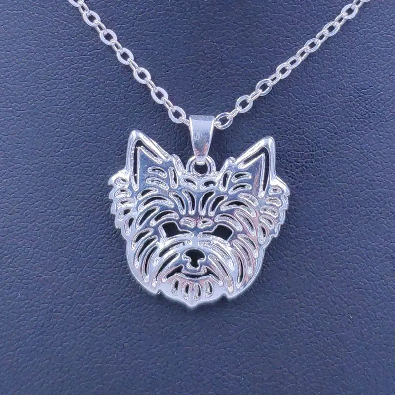 

2018 Cute Yorkshire Necklace Dog Animal Pendant Gold Silver Plated Jewelry For Women Male Female Girls Ladies Kids Boys N043