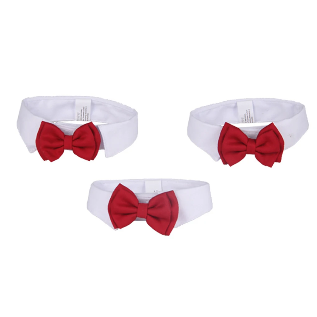 Caliente blanco perro rojo cachorro gato Bowknot pajarita corbata ropa para perro pequeño