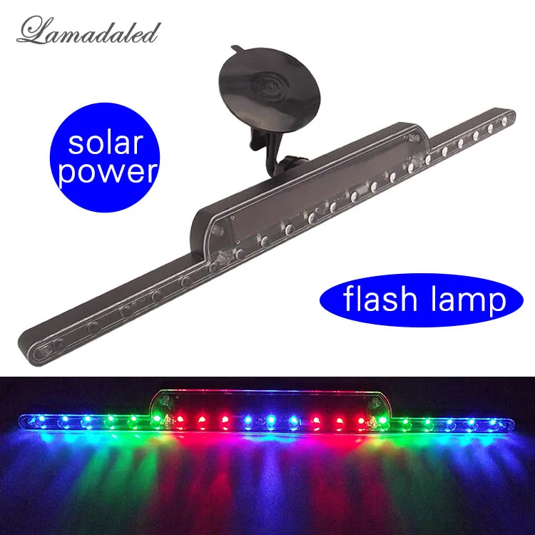 

40cm LED Solar strobe ranger light auto anti rear-end collision flash lamp Car rear window Solar power blinking Lights