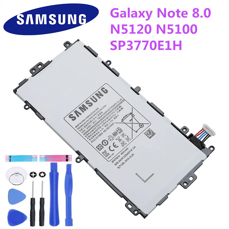 

Original Replacement Samsung Battery For Galaxy Note 8.0 N5120 N5100 N5110 Genuine Tablet Battery SP3770E1H 4600mAh