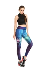 New Blue Maple Printing Sport Yoga Tights Woman Running Trousers Elastic 3d Print Sport Leggings S TO 3XL Size