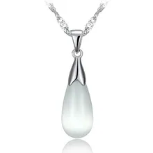 GVBORI Opals 925 серебряная капля воды женское ожерелье кулон Классическая мода элегантный подарок для девочки