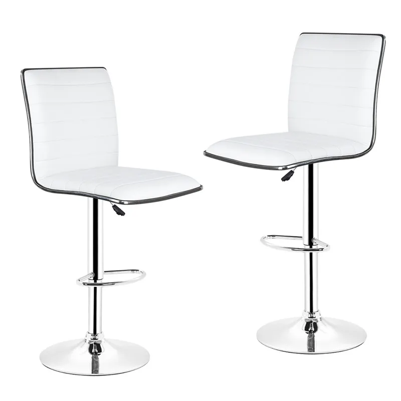 Дропшиппинг 2 шт./пара современный стиль из искусственной кожи Регулируемые поворотные барные стойки барные стулья Кухня Кофе стул Таблица адвокатского сословия HWC - Color: White