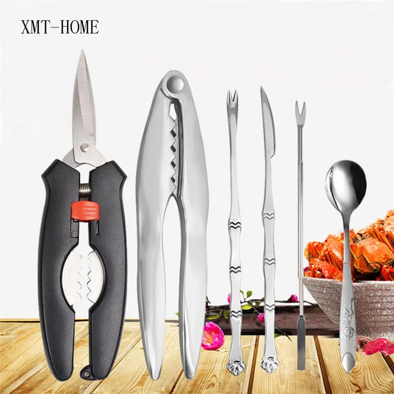 

XMT-HOME Seafood crackers picks spoons knife set shellfish crab lobster pliers tool kitchen picknic BBQ kitchen utensils