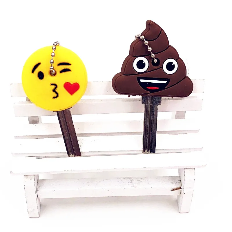 1 шт. милые Кепка с мультяшками смайлы для лица emoji брелоки силиконовые женские