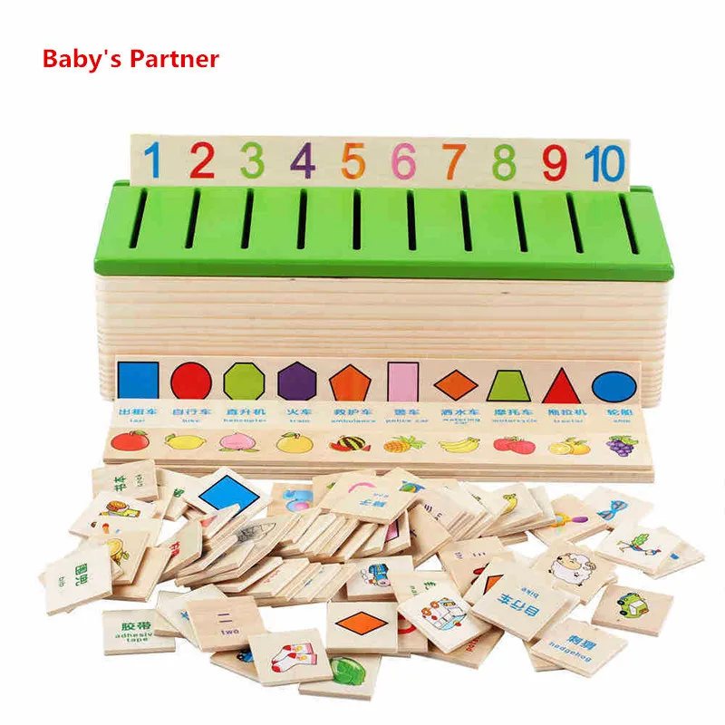 

Montessori Wooden Game Recognition Toy Kids Early Learning Educational Classification Box Toys for Children Math Toys hot toys