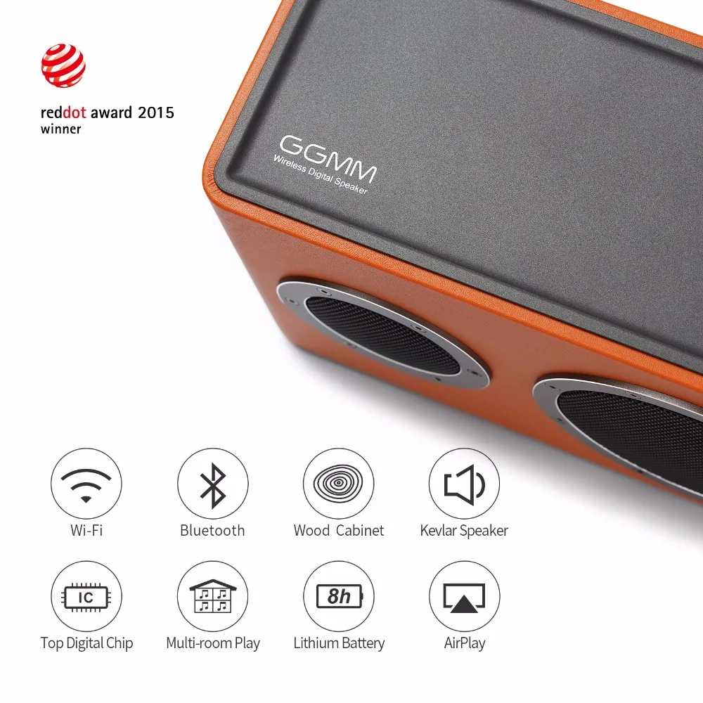 GGMM M4 Bluetooth Speaker Portable Speaker Wireless WiFi Speaker Audio HiFi HiFi Stereo Sound with Bass for iOS Android Windows GGMM M4 Bluetooth Speaker Portable Speaker Wireless WiFi Speaker Audio HiFi HiFi Stereo Sound with Bass for iOS Android Windows