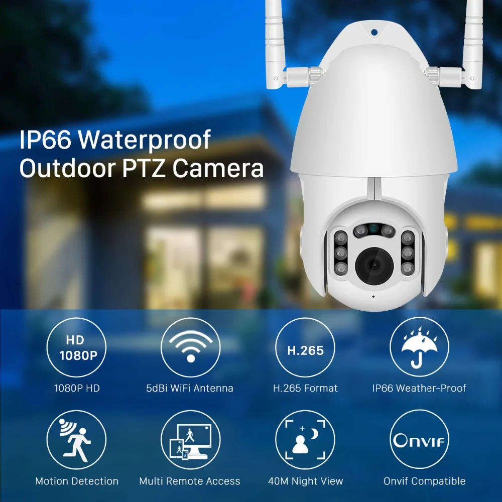 Besder двойная антенна PTZ 1080P wifi IP камера наружная беспроводная CCTV камера безопасности ONVIF IR домашняя камера наблюдения s P2P iCSee