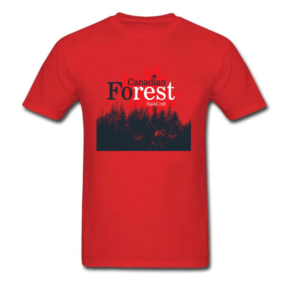 Canadian Forest BushCraft T-shirts for Men Casual Labor Day Tops Tees Short Sleeve Family Camisa Tshirts Crew Neck 100% Cotton Canadian Forest BushCraft red