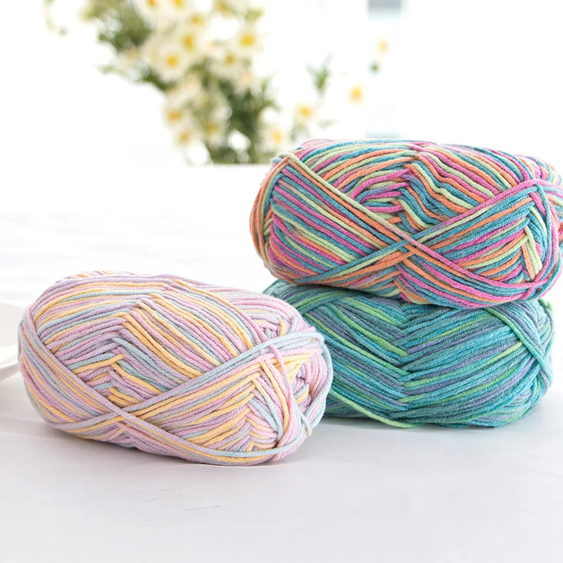 4pcs=200g New Soft Cotton Baby Knitting Wool Yarn Milk Yarn Polyester