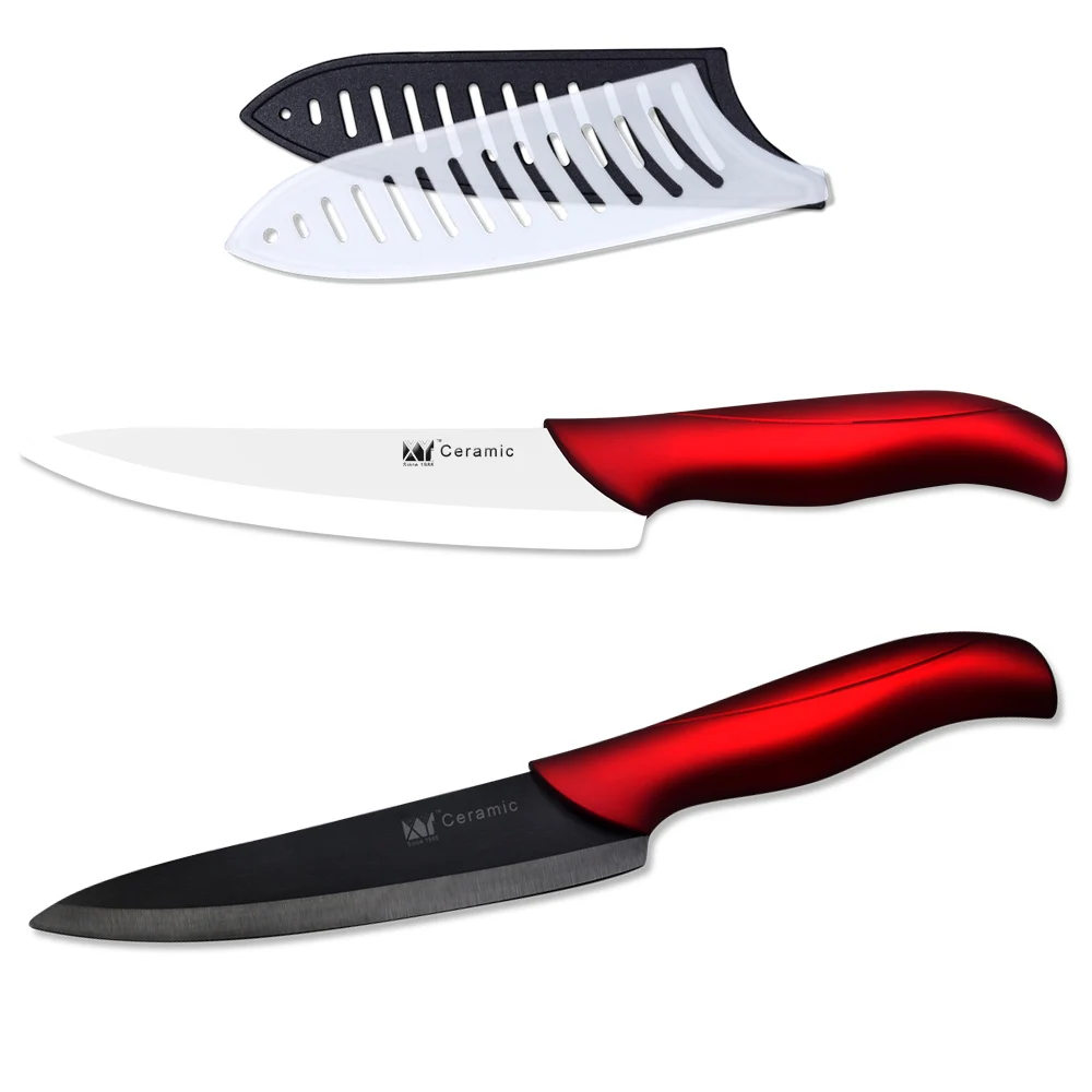 New 7 Inch Ceramic Knife Set Red Handle 2 Colors Blade Home Kitchen Chef Knives XYj