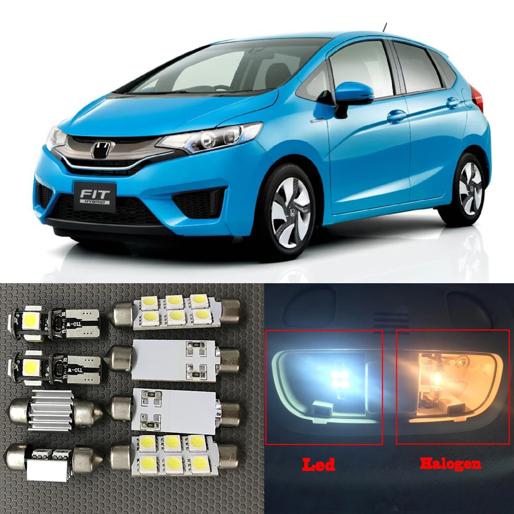 9Pcs Package Kit LED Interior Car Lights For 20072014 Honda Fit White