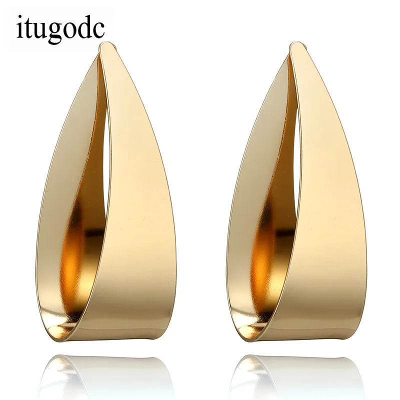 Itugodc Модный Металл Дикий water drop Глянцевая серьги креативный дизайн