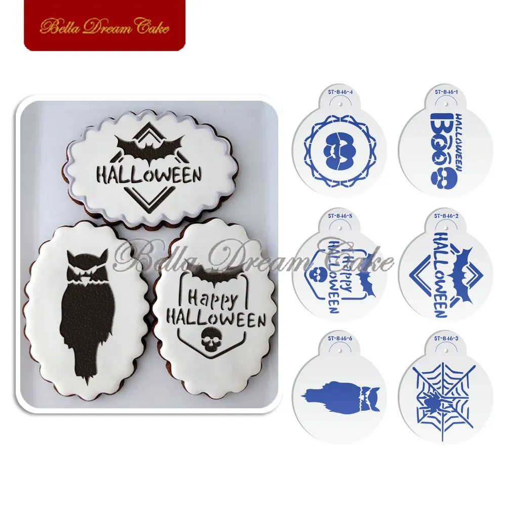 Happy Halloween Frame Cookies Stencils Fondant Chocolate
