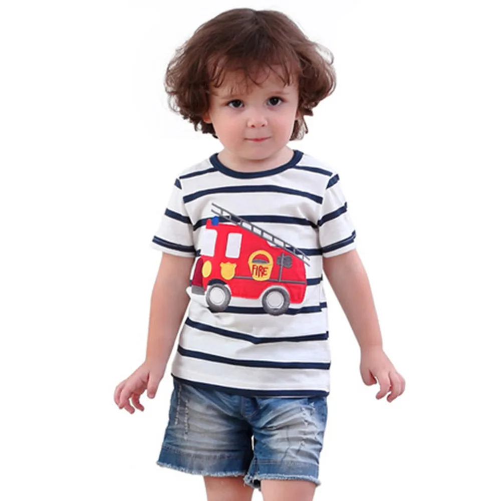 2017 New Brand top quality kids clothing summer boys short sleeve O-neck t shirt Cotton embroidery cartoon striped tee tops HTB11wUXQFXXXXXQXFXXq6xXFXXXa - 2017 New Brand top quality kids clothing summer boys short sleeve O-neck t shirt Cotton embroidery cartoon striped tee tops
