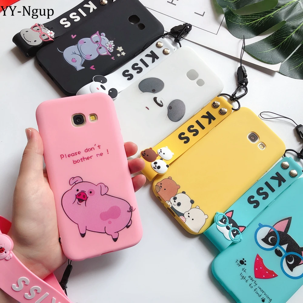 J3 J5 J7 мягкий чехол для Etui Samsung Galaxy 2017 EU 3D Kawaii Ремешок силиконовый 2016