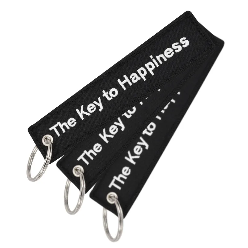 Ключ к счастье брелок OEM пряжки Bijoux черная вышивка брелок бирка для ключа, держатель Bijoux для ключей подарок