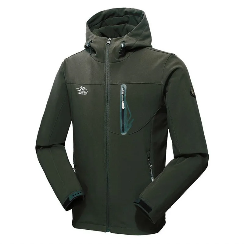 

Men's Waterproof Windproof Jackets New Spring Autumn Outwear Soft Shell Tactical Windbreaker Jacket Hood Coats Male Outwear 5XL