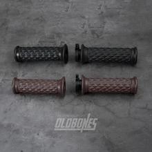 OLDBONES 1 пара кафе гонщик Универсальный 22 мм сетка резиновая рукоятка ручки Резиновый рукав для Ретро винтажный мотоцикл 2 цвета