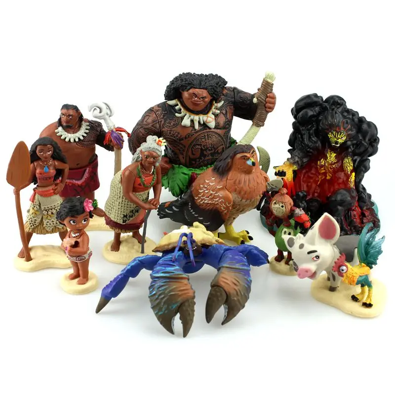 Новые игрушки Disney 10 шт./компл. Моана принцесса Мауи шеф туи Тала хэйбей Пуа ПВХ