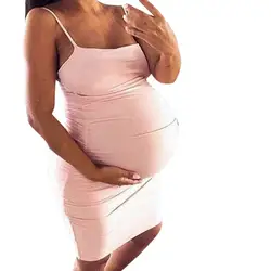 LONSANT платье для беременных Для женщин без рукавов для беременных платье на бретельках для беременных реквизит Для женщин Bodycon Повседневное
