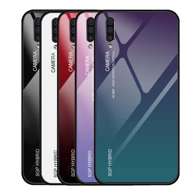 Градиентный чехол для телефона Samsung Galaxy A50 из закаленного стекла задняя крышка A30
