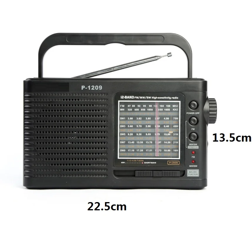 

Brand New Big Portable Radio Receiver with 13 Bands FM/AM/MW/SW1-10 Radio with Built-in Speaker High Sensitivity Gift for old