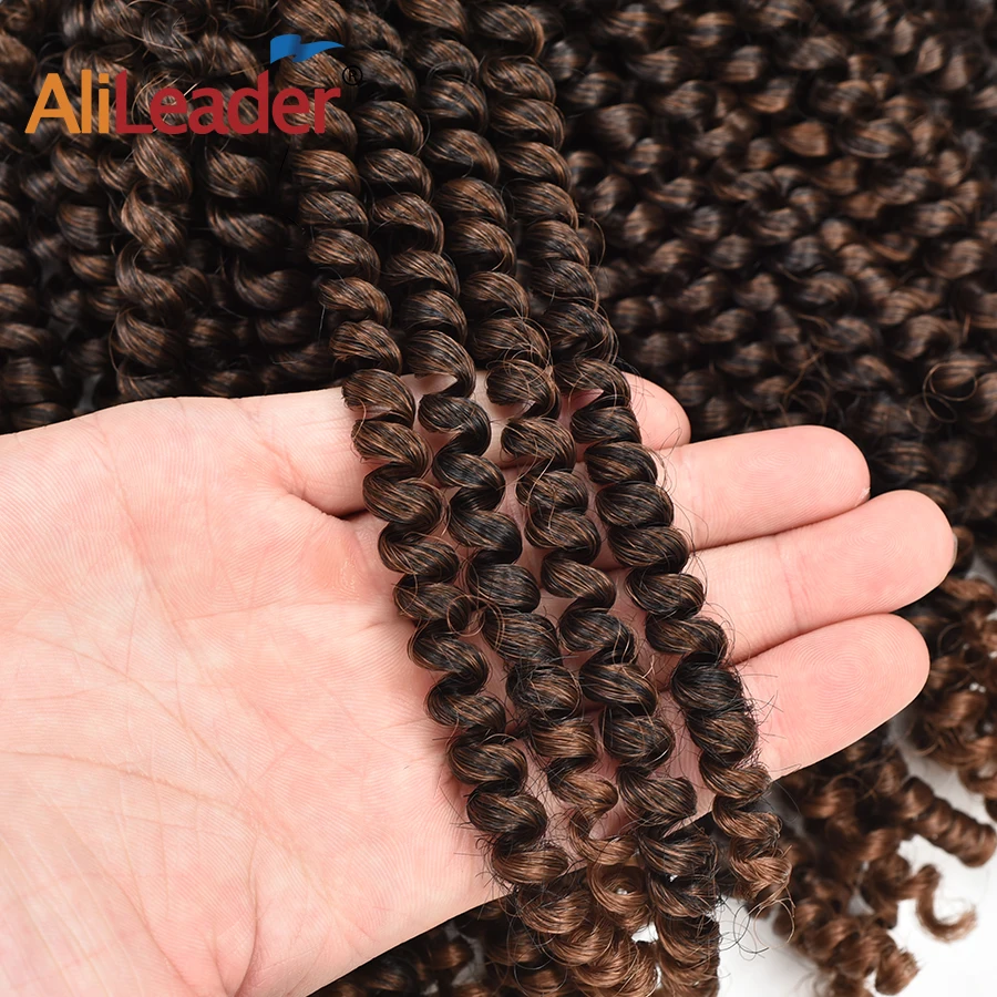 

AliLeader 8inch Fluffy Spring Twist Crochet Hair Extension Synthetic Short Ombre Crochet Braids Curly Weave Hair Jamacain Bounce