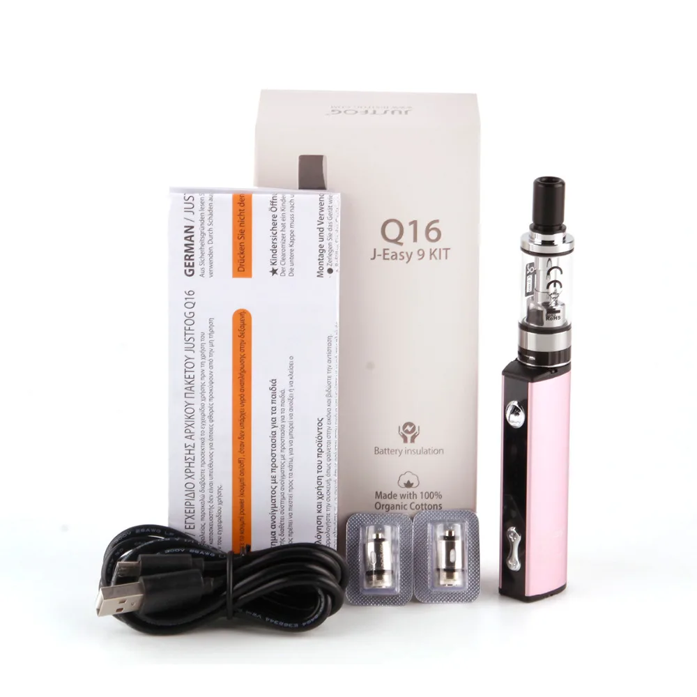 

10pcs Justfog Q16 Kit 900mAh Vape Pen Starter Kit with 2ml Justfog Q16 Clearomizer 1.6ohm Coil Hookah Vaporizer E-Cigarettes kit