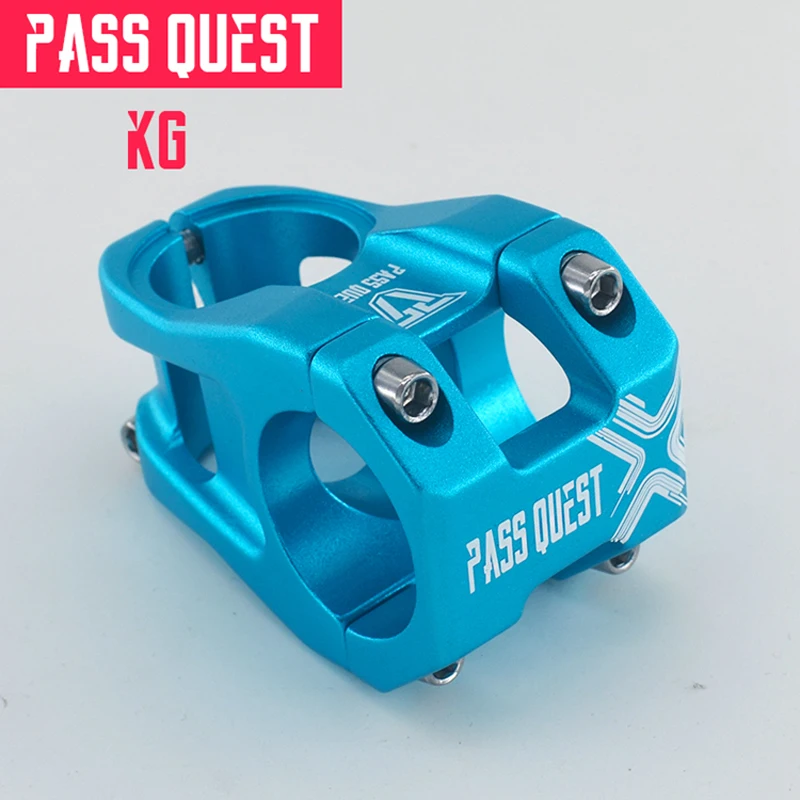 Pass Quest руля велосипеда 31,8 мм MTB горный велосипед стебли руль DH AM FR эндуро 0 градусов 28,6 мм короткий 40 мм Сверхлегкий 143 г синий