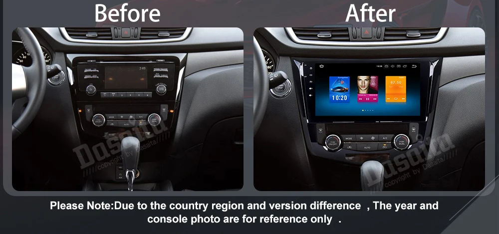 Best 10.2" Display Built-in GPS Android 9.0 Octa Core 4GB RAM 32GB ROM 1 din Car GPS for Nissan X-Trail 2014 2015  2016 2017 5