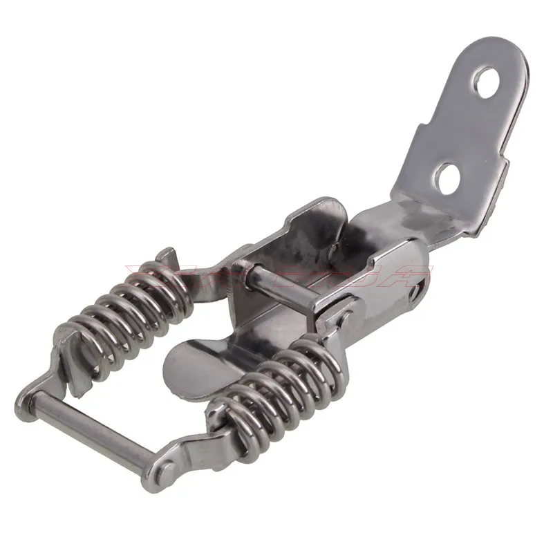 2Pcs Stainless Steel Thick Hasp Lock Double Spring Box Clasp Catch Hasp