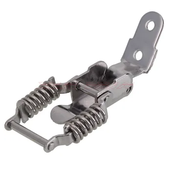 

2Pcs Stainless Steel Thick Hasp Lock Double Spring Box Clasp Catch Hasp Spring Toggle Latch Toggle Latch Catch Hasp