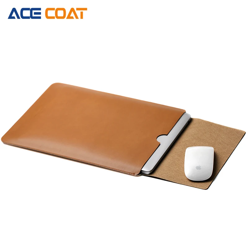 ACECOAT Microfiber PU leather Sleeve Protector bags For Apple Macbook Air Pro Retina13 12 15 laptop Cover For Mac book 13.3 inch